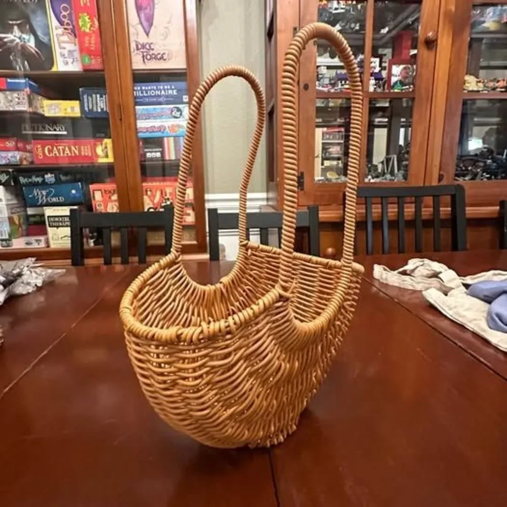Boho Stule Woven Metal Basket Flower Girl Basket Wedding Supplies